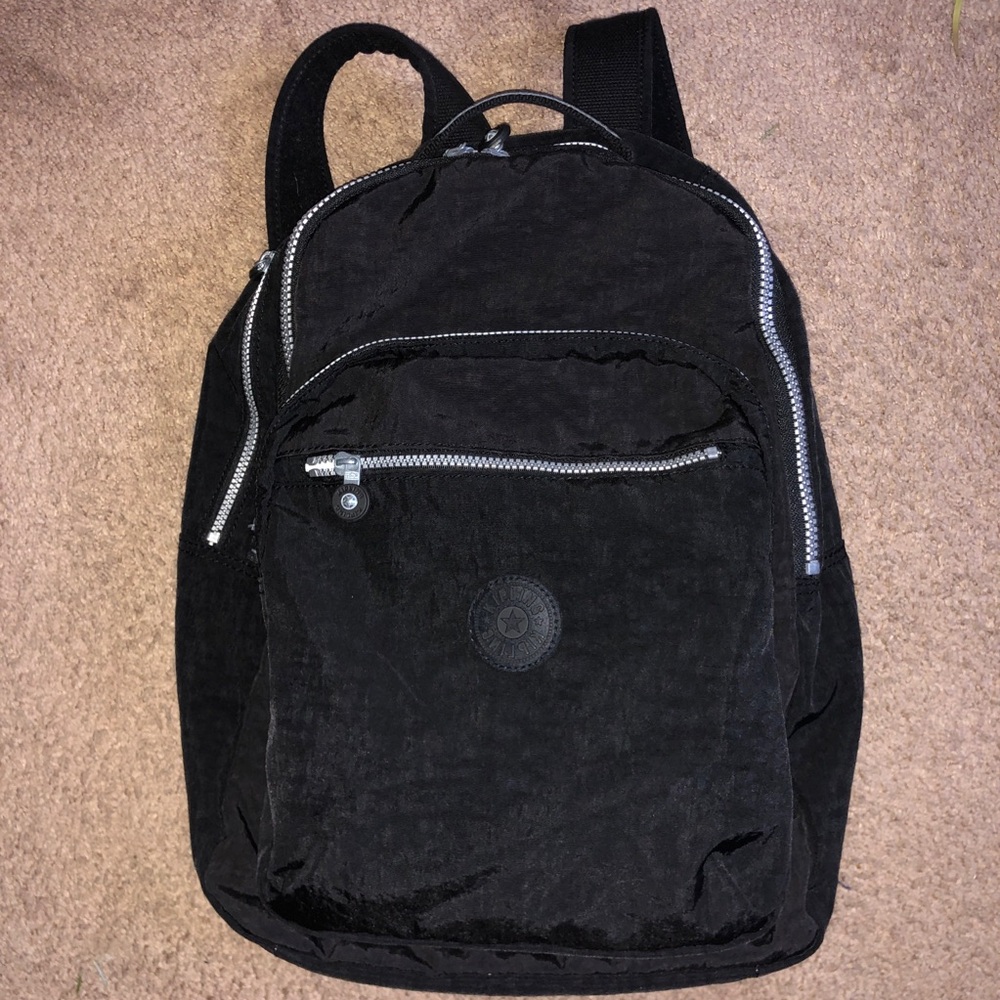 Kipling Black Nylon Backpack with Monkey Charm - Picture 2 of 13